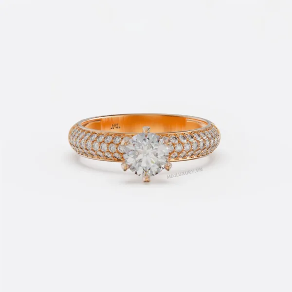 Nhẫn nữ vàng tây cao cấp Vàng 18K Kim Cương Nhân Tạo NNU210