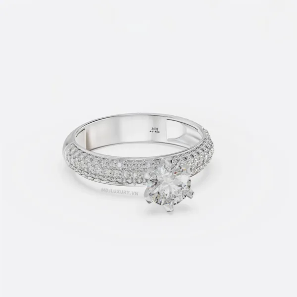 Nhẫn nữ vàng tây cao cấp Vàng 18K Kim Cương Nhân Tạo NNU210