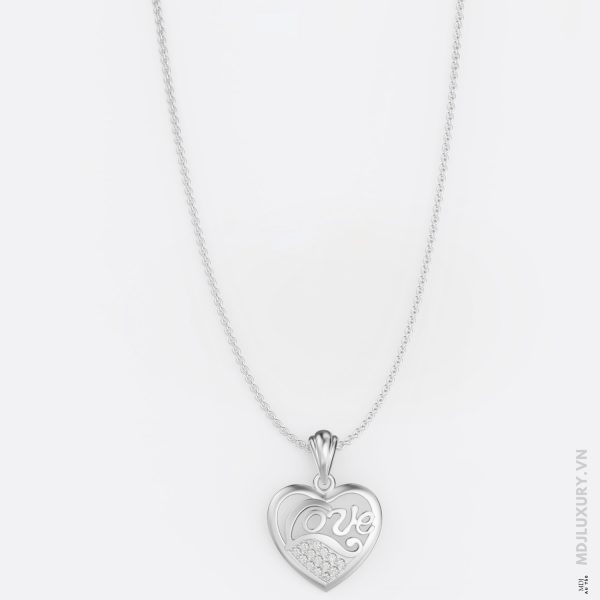 Mặt dây chuyền trái tim kim cương thiên nhiên MDN04