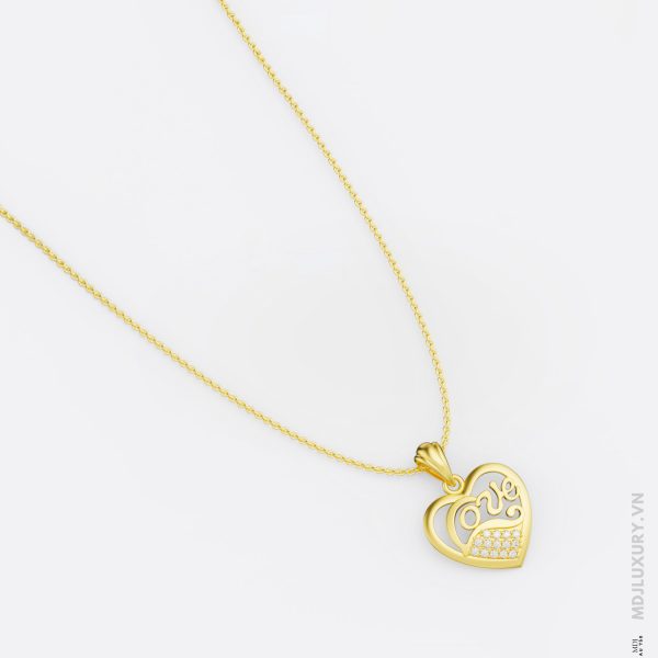 Mặt dây chuyền trái tim kim cương thiên nhiên MDN04