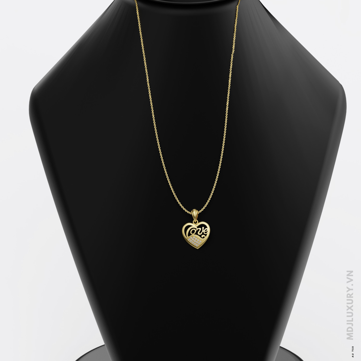 Mặt dây chuyền trái tim kim cương thiên nhiên MDN04
