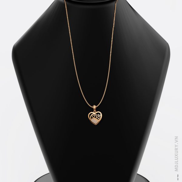 Mặt dây chuyền trái tim kim cương thiên nhiên MDN04