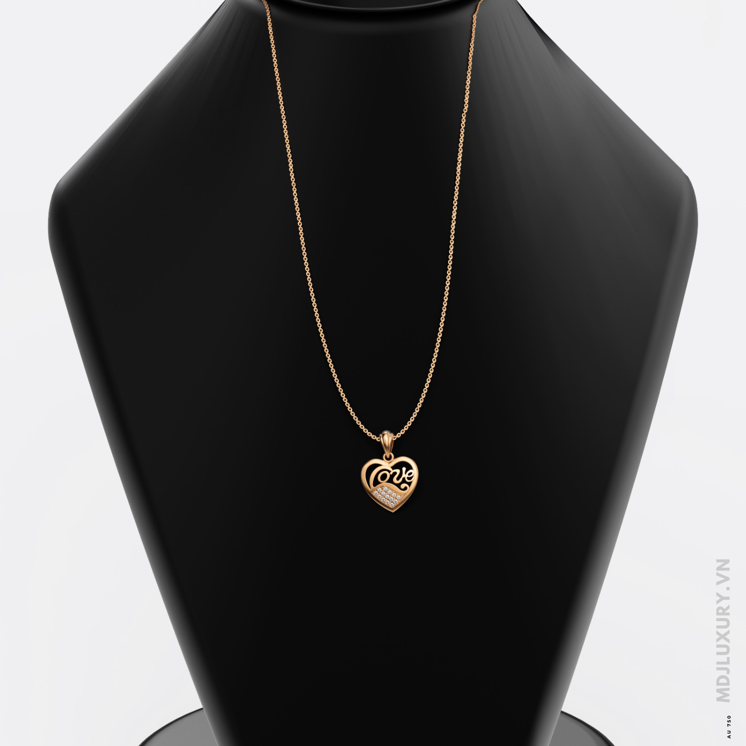 Mặt dây chuyền trái tim kim cương thiên nhiên MDN04