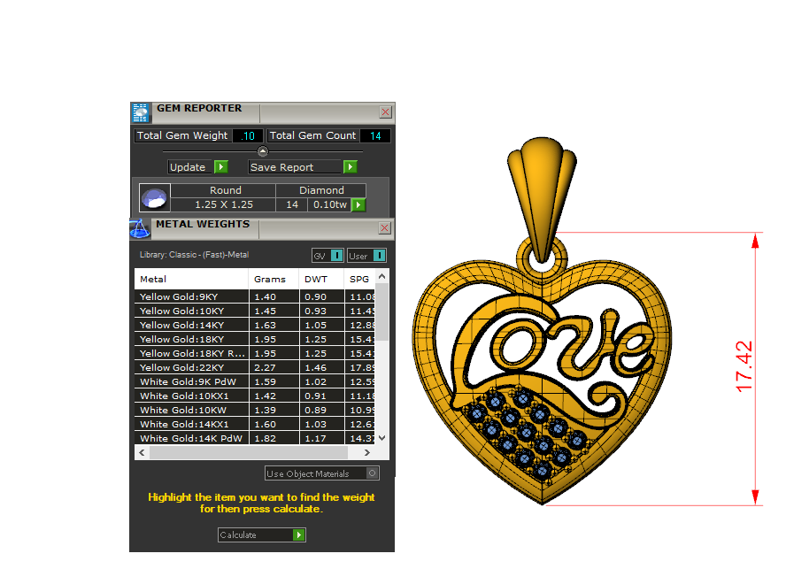 Mặt dây chuyền trái tim kim cương thiên nhiên MDN04