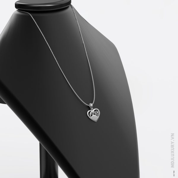 Mặt dây chuyền trái tim kim cương thiên nhiên MDN04