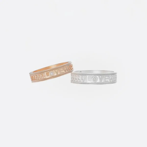 Nhẫn cưới vàng 18K- LOVE - NC03 - MDJ