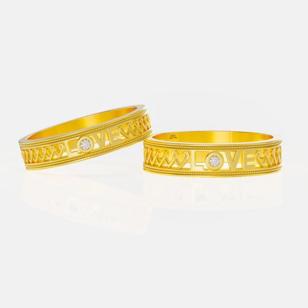 Nhẫn cưới vàng 18K- LOVE - NC03 - MDJ