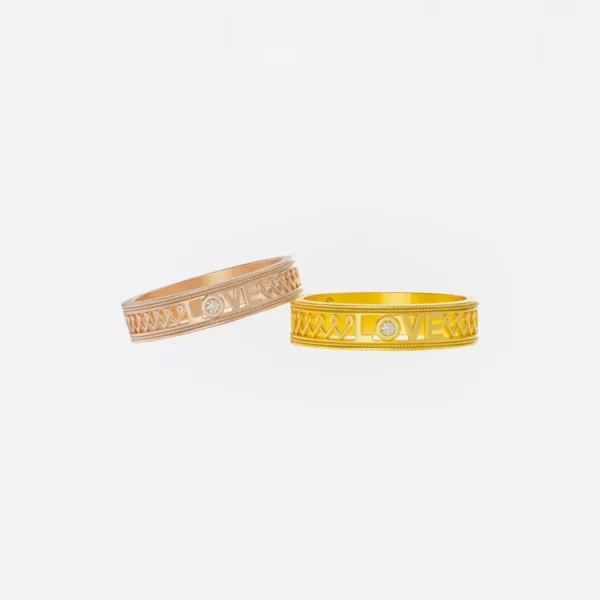 Nhẫn cưới vàng 18K- LOVE - NC03 - MDJ