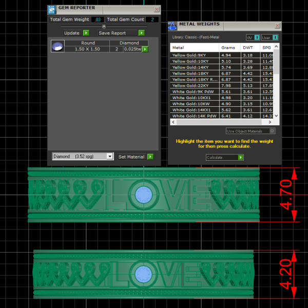 Nhẫn cưới vàng 18K- LOVE - NC03 - MDJ