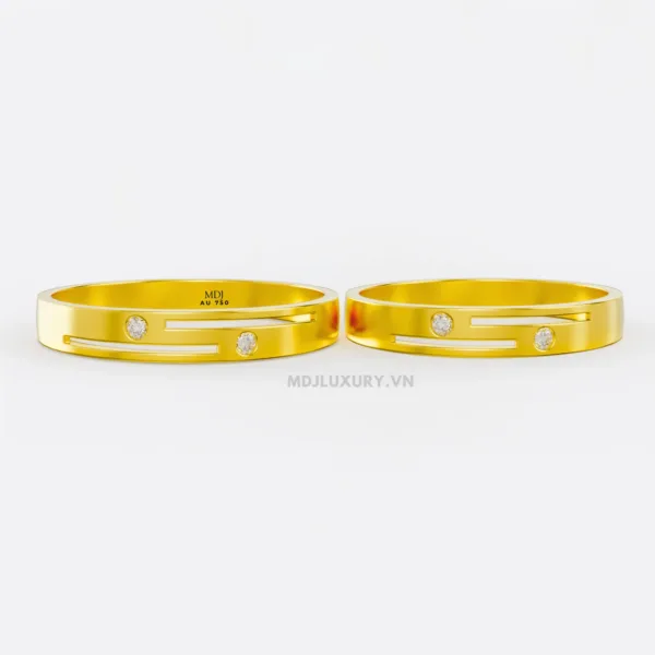Nhẫn cưới đôi vàng trắng 18K NC33