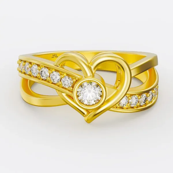 Nhẫn Đính Hôn Cao Cấp Vàng Trắng 18K  NNU160