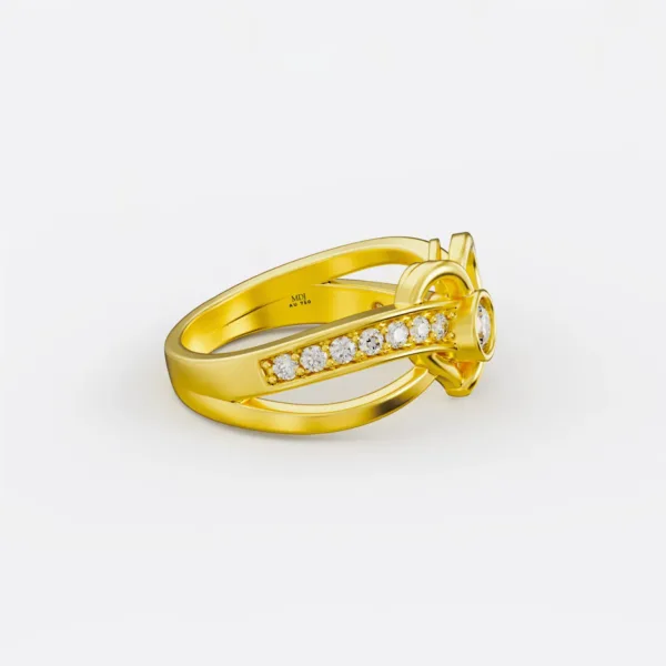 Nhẫn Đính Hôn Cao Cấp Vàng Trắng 18K  NNU160