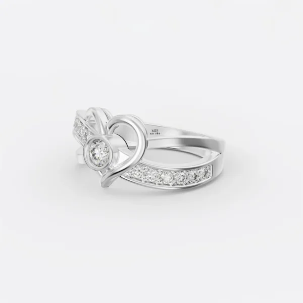 Nhẫn Đính Hôn Cao Cấp Vàng Trắng 18K NNU160
