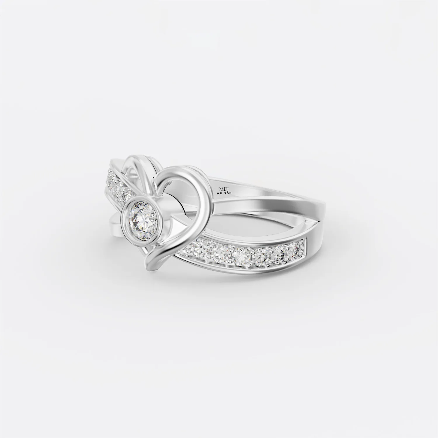 Nhẫn Đính Hôn Cao Cấp Vàng Trắng 18K NNU160