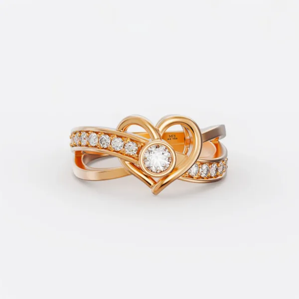 Nhẫn Đính Hôn Cao Cấp Vàng Trắng 18K NNU160