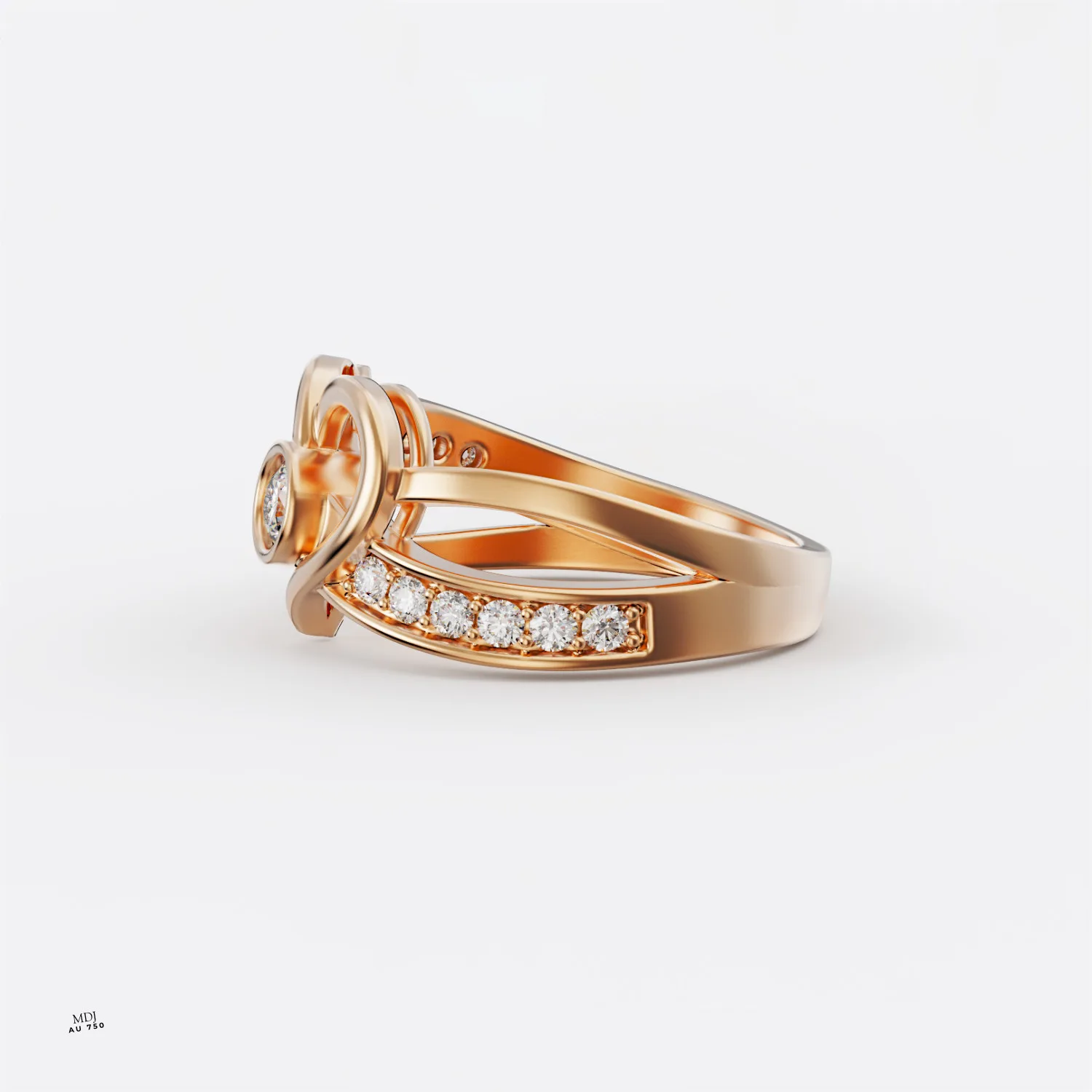 Nhẫn Đính Hôn Cao Cấp Vàng Trắng 18K NNU160