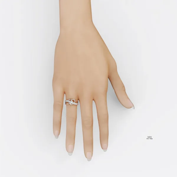 Nhẫn Đính Hôn Cao Cấp Vàng Trắng 18K NNU160