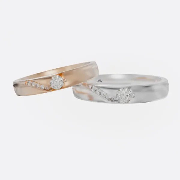 Nhẫn cưới vàng Hồng 18K NC69