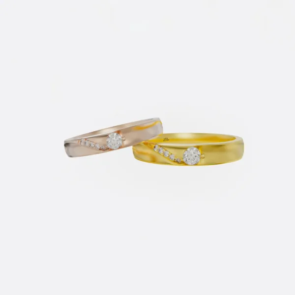 Nhẫn cưới vàng Hồng 18K NC69