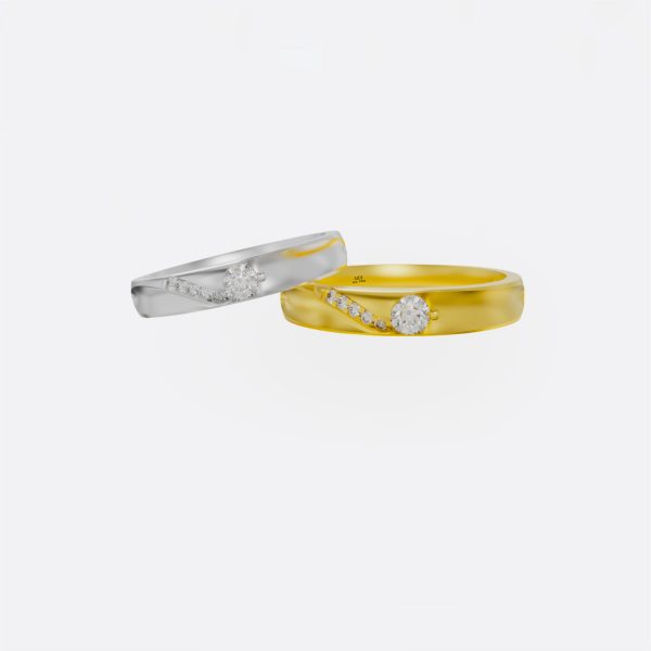 Nhẫn cưới vàng Hồng 18K NC69