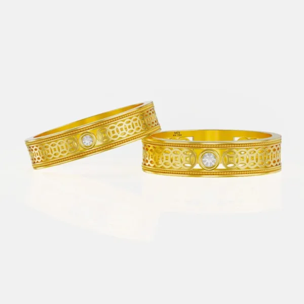 Nhẫn cưới vàng tây - Vàng trắng 18K NC76