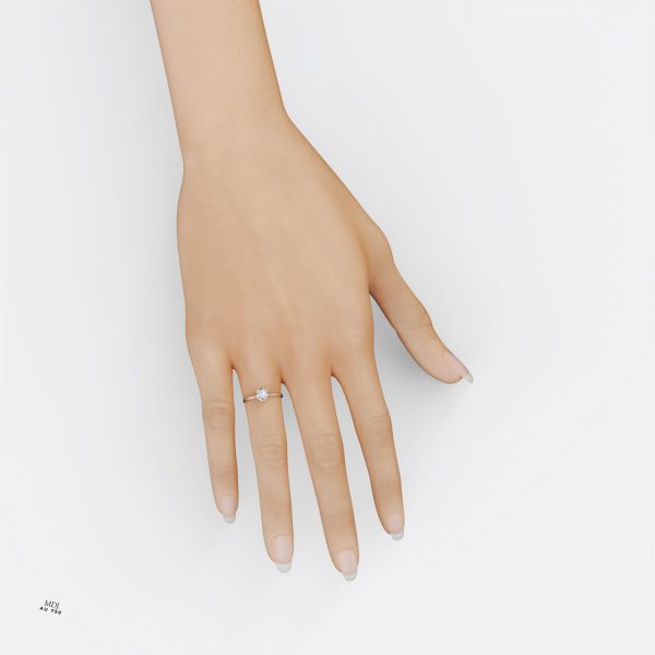 Nhẫn cầu hôn Vàng tây đá Moissanite NNU237