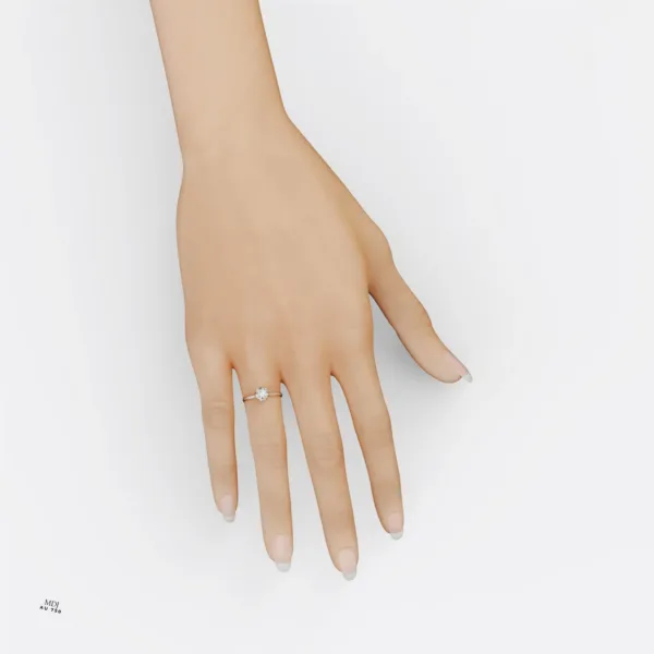 Nhẫn cầu hôn Vàng tây đá Moissanite NNU237