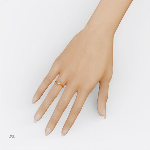 Nhẫn cầu hôn Vàng tây đá Moissanite NNU237