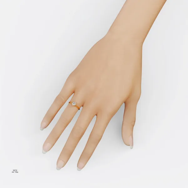 Nhẫn cầu hôn Vàng tây đá Moissanite NNU237