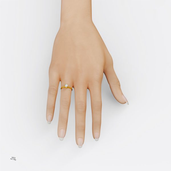 Nhẫn cầu hôn Vàng tây đá Moissanite NNU237