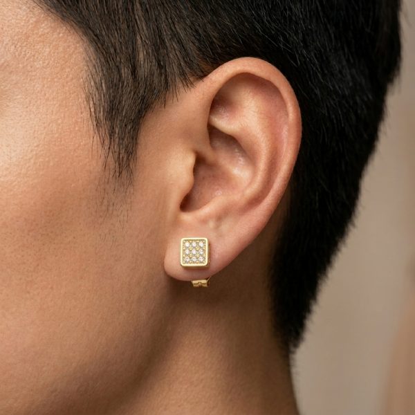 Hoa tai nam vàng tây 18K cao cấp MDJ-HT11