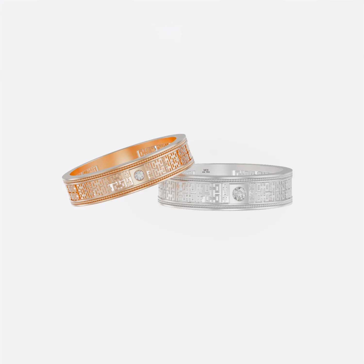 Nhẫn cưới vàng 18K Chữ Hỷ - Song Hỷ Lâm Môn - NC127