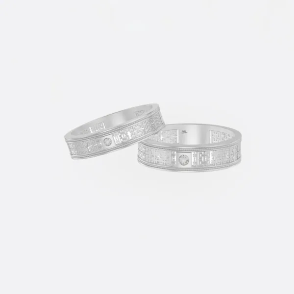 Nhẫn cưới vàng 18K Chữ Hỷ - Song Hỷ Lâm Môn - NC127