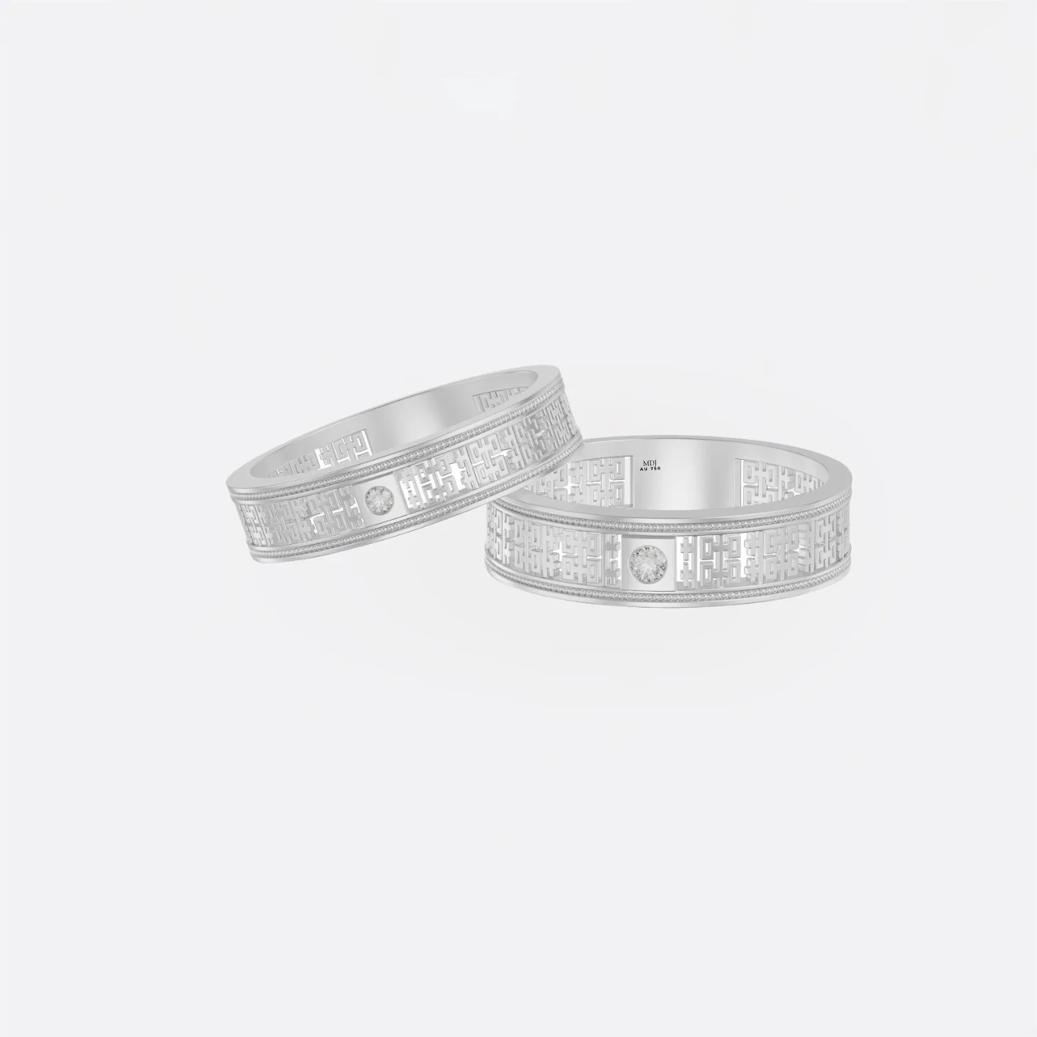 Nhẫn cưới vàng 18K Chữ Hỷ - Song Hỷ Lâm Môn - NC127