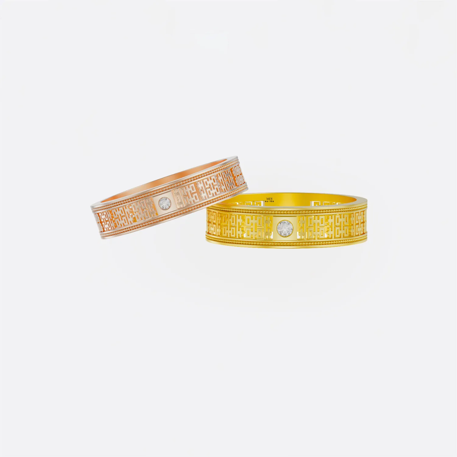Nhẫn cưới vàng 18K Chữ Hỷ - Song Hỷ Lâm Môn - NC127