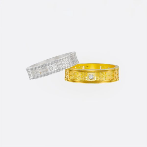 Nhẫn cưới vàng 18K Chữ Hỷ - Song Hỷ Lâm Môn - NC127