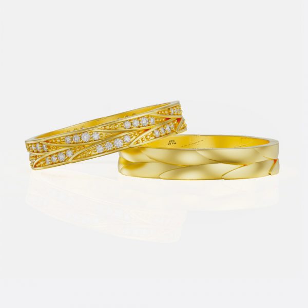 Nhẫn Cưới Vàng Tây 14K Mẫu Mới MDJ LUXURY NC225