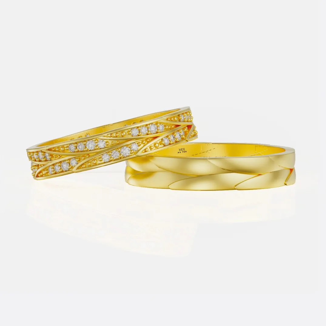 Nhẫn Cưới Vàng Tây 14K Mẫu Mới MDJ LUXURY NC225
