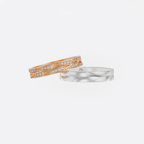 Nhẫn Cưới Vàng Tây 14K Mẫu Mới MDJ LUXURY NC225