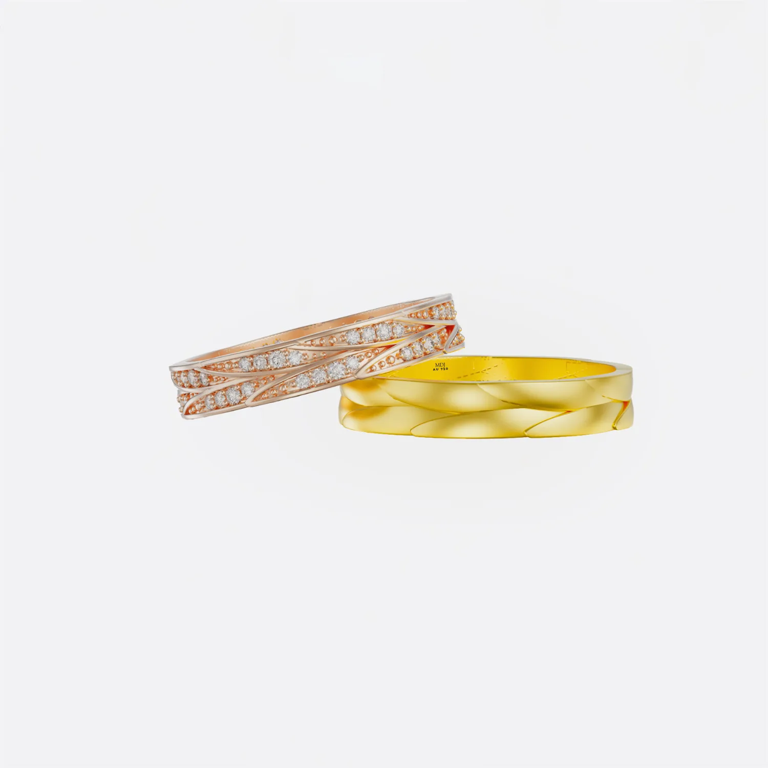 Nhẫn Cưới Vàng Tây 14K Mẫu Mới MDJ LUXURY NC225