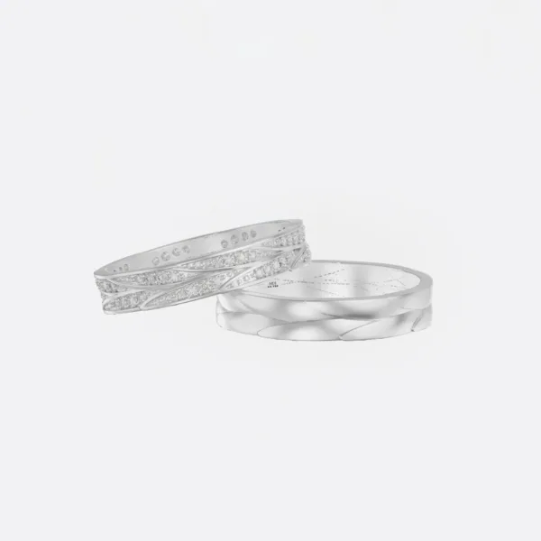 Nhẫn Cưới Vàng Tây 14K Mẫu Mới MDJ LUXURY NC225