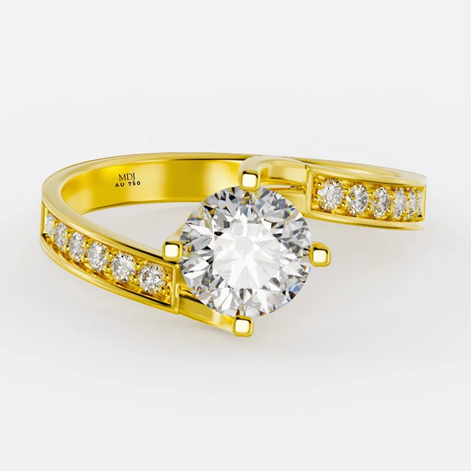 Nhẫn Đính Hôn Giá Rẻ Kim Cương Nhân Tạo Moissanite NNU197