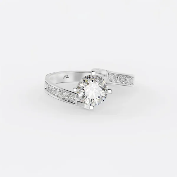 Nhẫn Đính Hôn Giá Rẻ Kim Cương Nhân Tạo Moissanite NNU197
