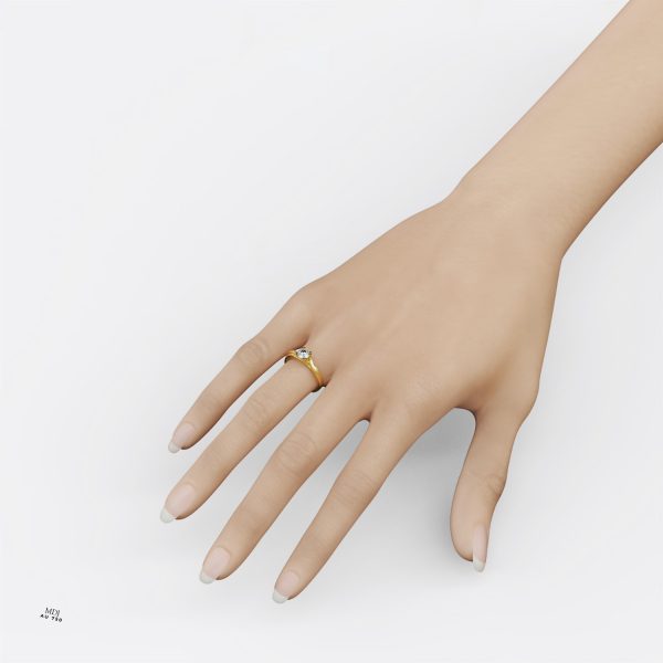 Nhẫn Đính Hôn Vàng Trắng - Trái tim  MDJ NNU87