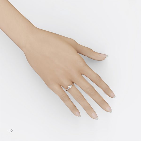 Nhẫn Đính Hôn Vàng Trắng - Trái tim  MDJ NNU87