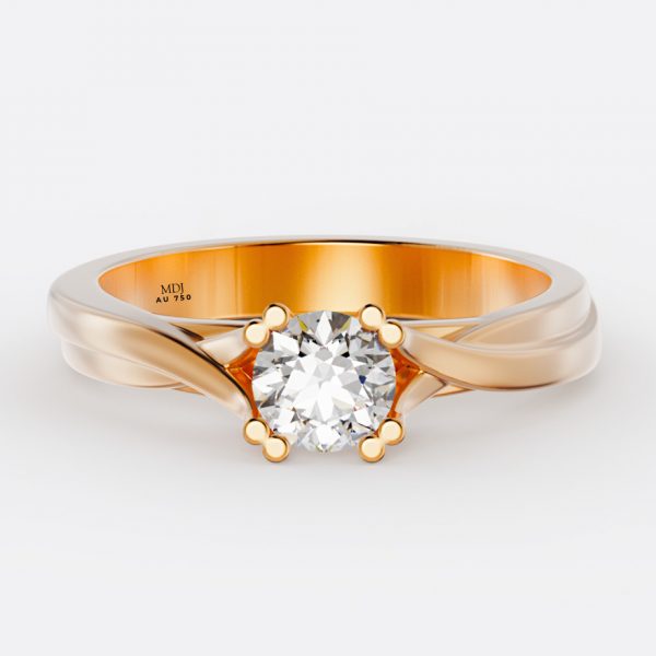 Nhẫn Đính Hôn Vàng Trắng - Trái tim  MDJ NNU87