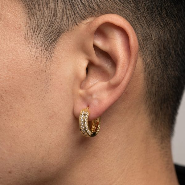 Bông Tai Nam Kim Cương Nhân Tạo moissanite HT35