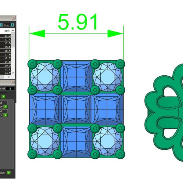 Bông Tai Nam mặt đá cao cấp đính kim cương HT37