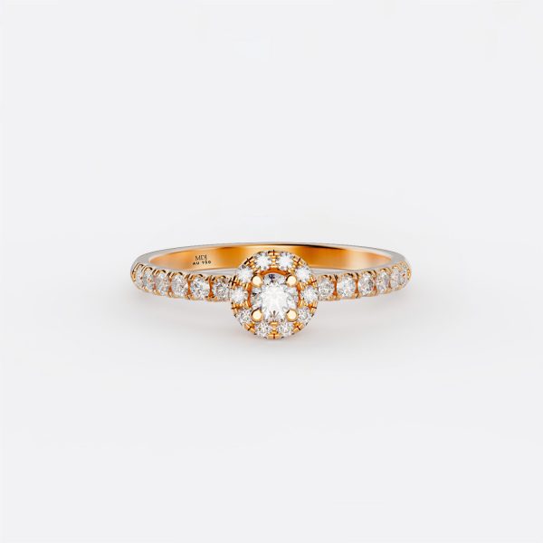 Nhẫn Đính Hôn Vàng Trắng đá Ruby MDJ NNU100