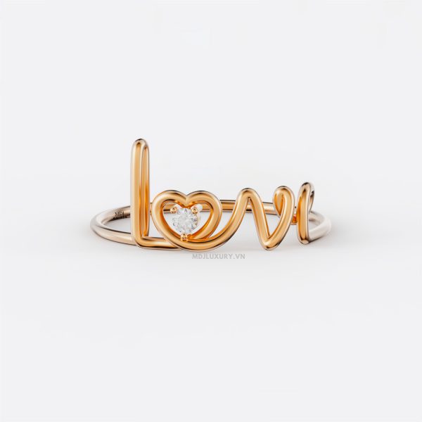Nhẫn Đính Hôn Trái Tim Ruby vàng trắng MDJ NNU141
